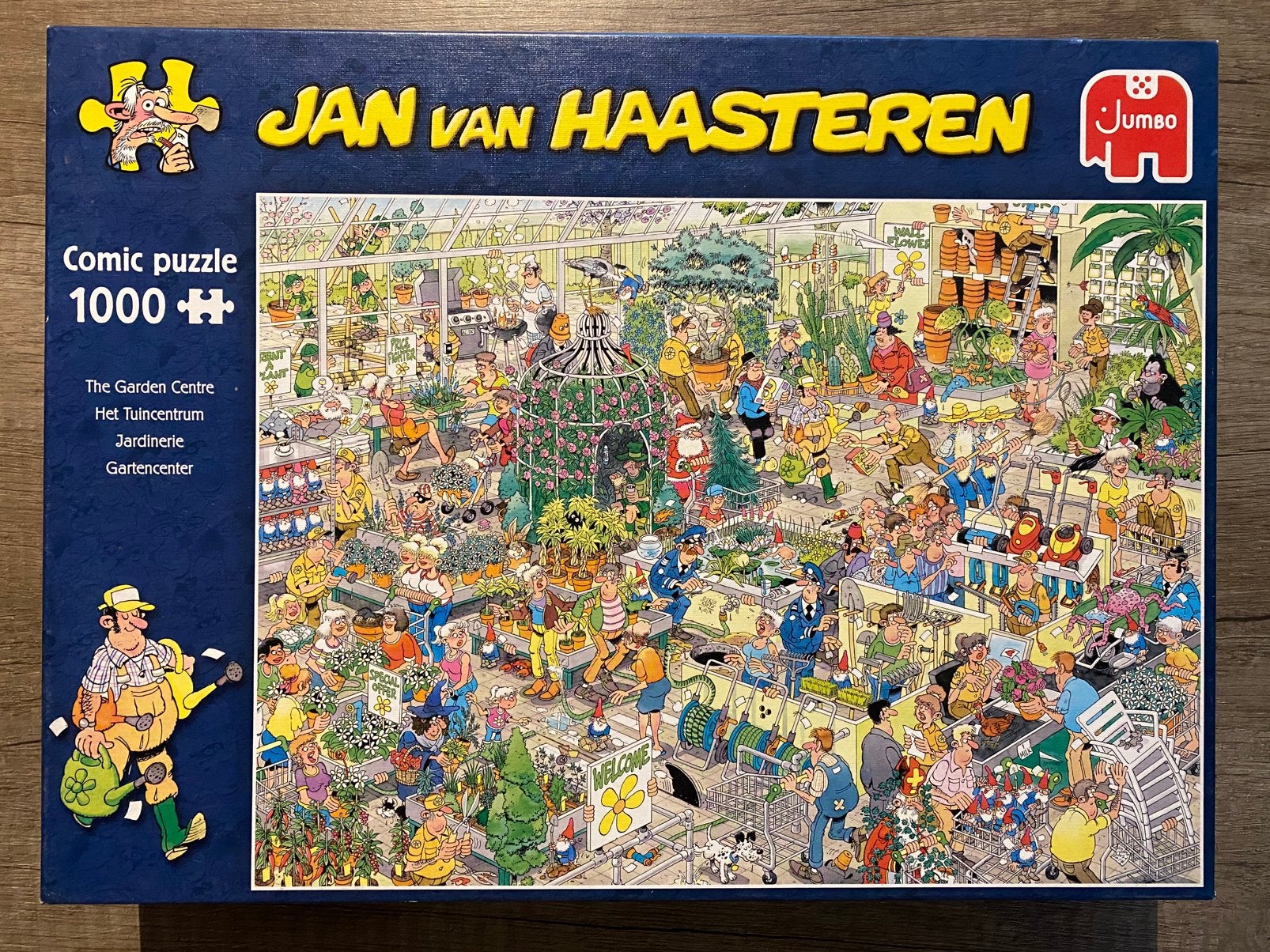 Jan van Haasteren puzzel 1000 stukjes het tuincentrum, Ophalen, 500 t/m 1500 stukjes, Zo goed als nieuw