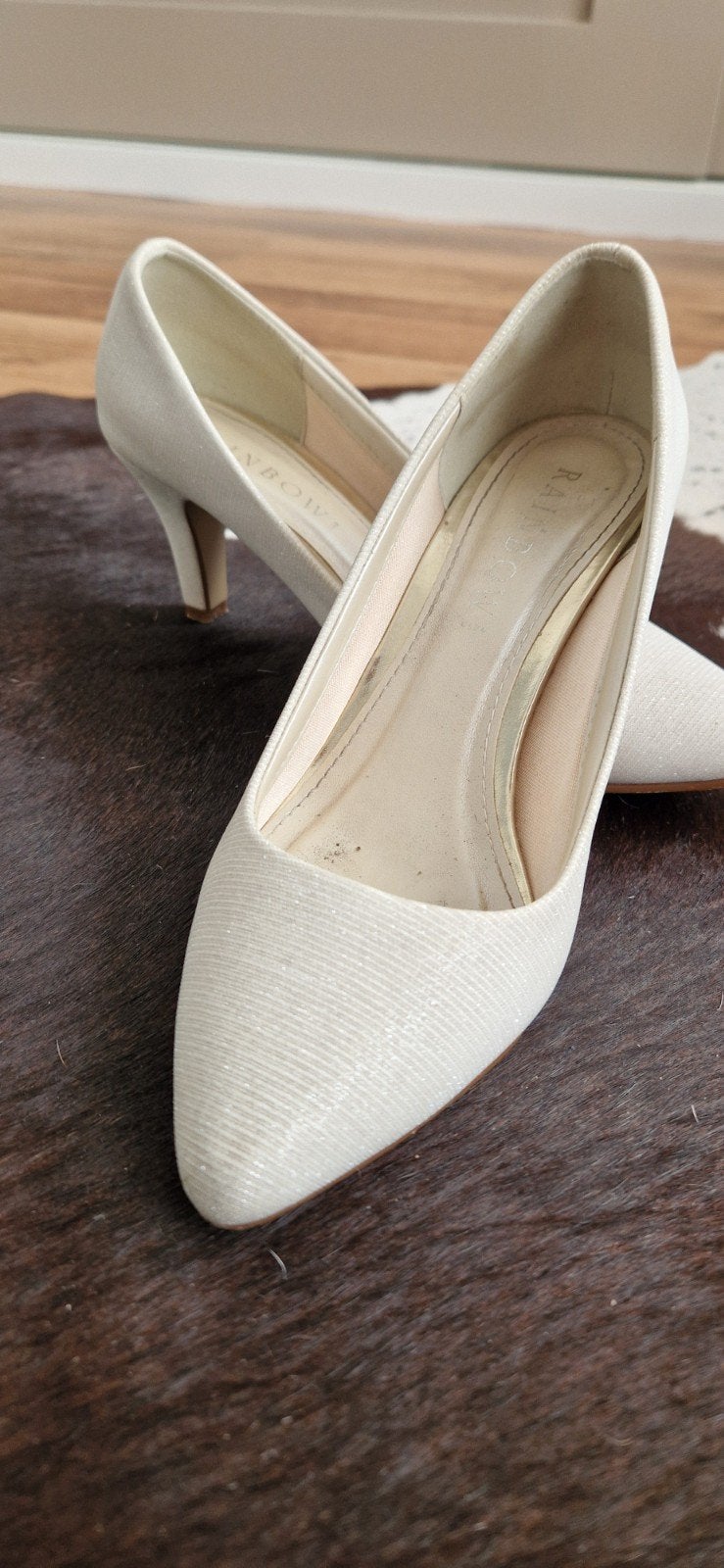 Trouwschoenen Rainbow Brooke maat 37, stof met glittering, Rainbow, Wit, Schoenen, Ophalen of Verzenden