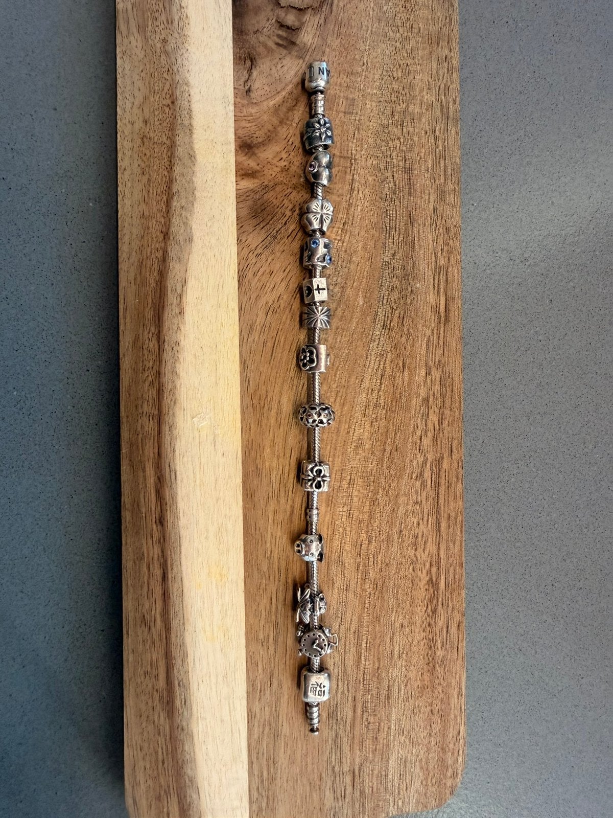 Zilveren Pandora bedelarmband met diverse (13) bedels, Sieraden, Tassen en Uiterlijk, Armbanden, Ophalen of Verzenden, Gebruikt