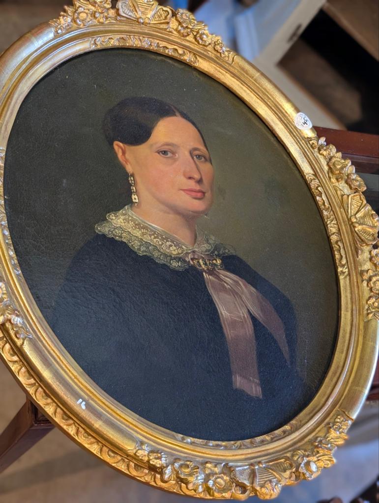 Antiek Biedermeier portret. 70 hoog. €145., Antiek en Kunst, Ophalen