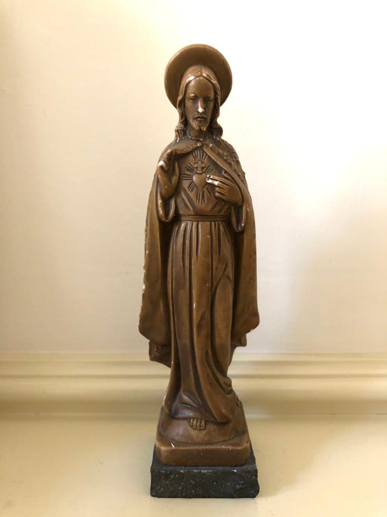 Mooi klein brocante heilig Jezus Christus beeldje. Gips., Ophalen of Verzenden