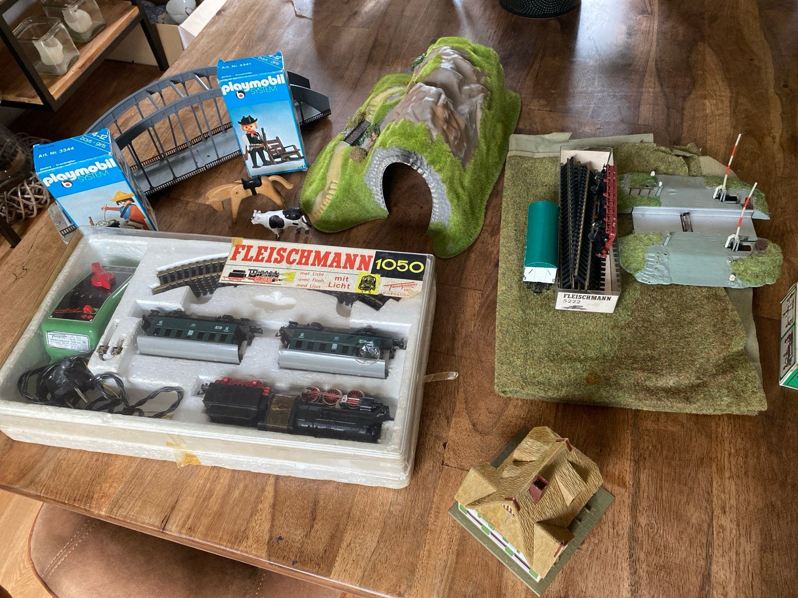 Grote modelspoorbaan set met Fleischmann en Playmobil, Ophalen, Gebruikt, Treinset, Fleischmann