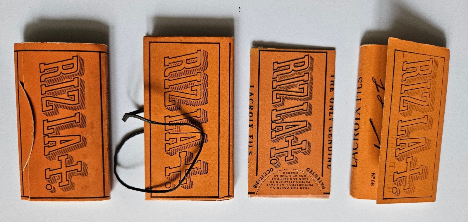 4 Oude pakjes Rizla+ vloeitjes sigarettenpapier  Rizla+ LFF, Verzenden, Zo goed als nieuw, Overige typen