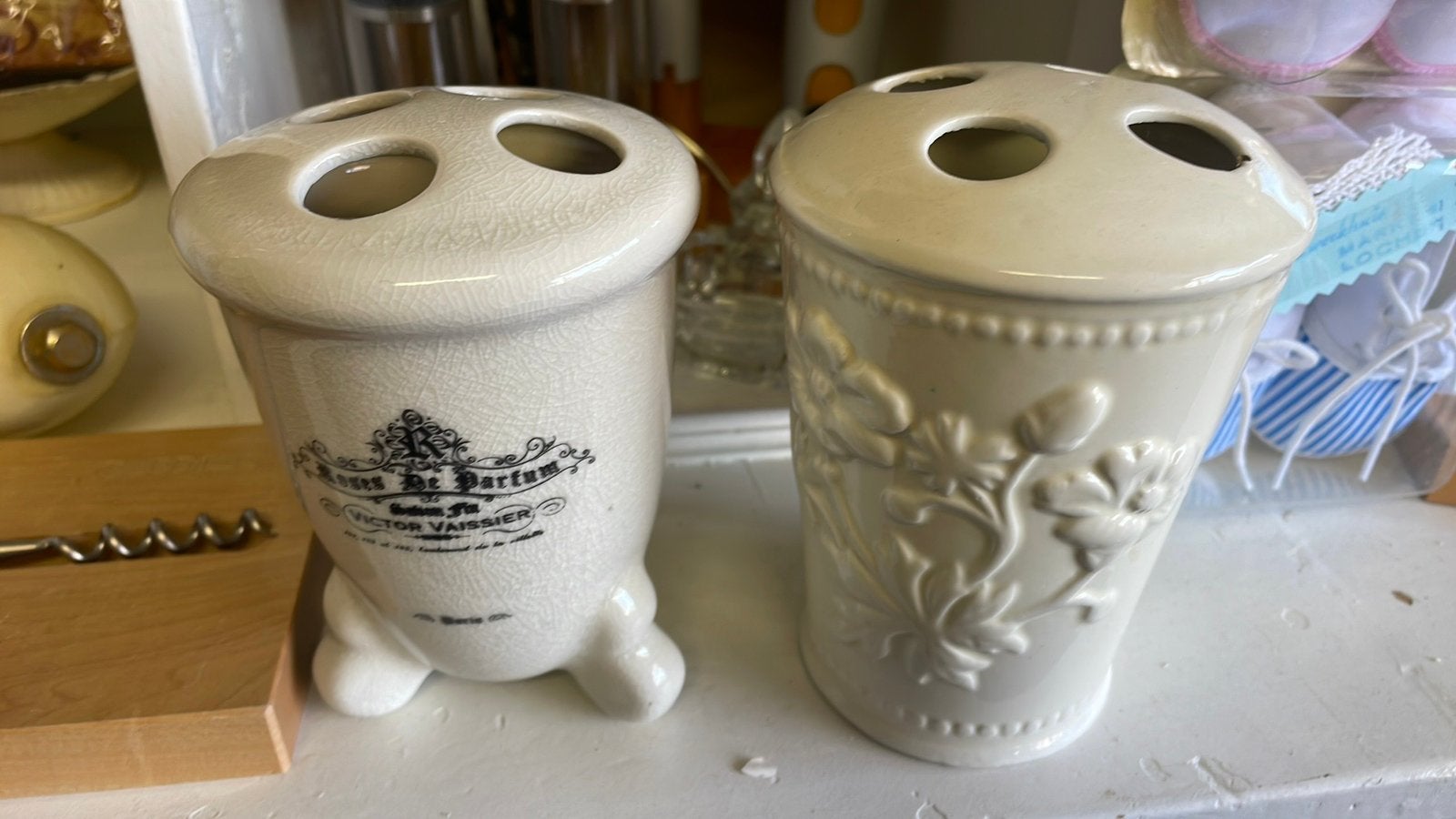 Brocante tandenborstelhouders, Ophalen of Verzenden, Zo goed als nieuw