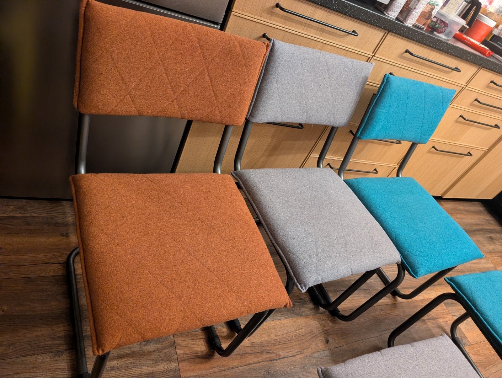 6 nette eetkamerstoelen van Kwantum, Ophalen, Gebruikt, Overige kleuren, Metaal