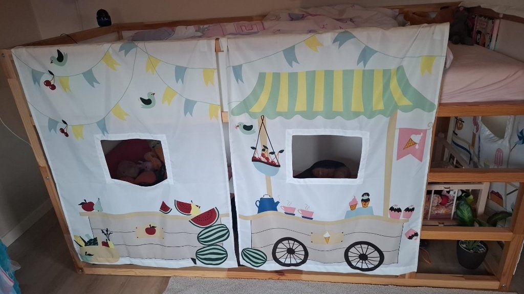 IKEA KURA bedgordijn - marktkraam design, Ophalen of Verzenden, Zo goed als nieuw, Halfhoogslaper