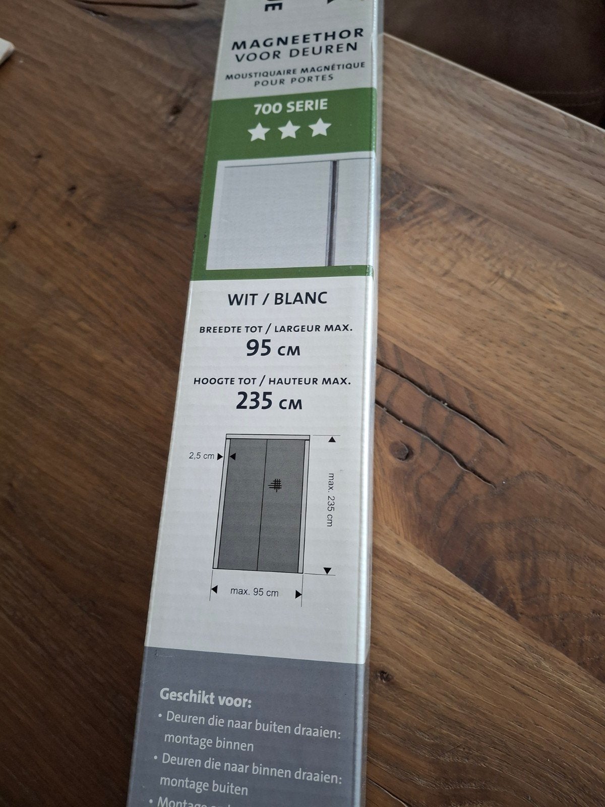 Nieuwe Bruynzeel Magneethor voor Deuren - Wit/Blank, Doe-het-zelf en Verbouw, Deuren en Horren, Ophalen, Nieuw, Hordeur, 200 tot 215 cm