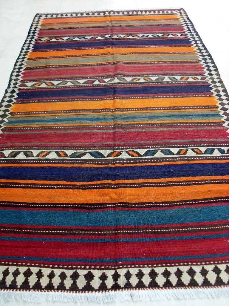 Perzisch tapijt Meskin kelim/Vloerkleed/Loper/Kussen 297x157, Www.simatapijten.nl, 150 tot 200 cm, 200 cm of meer, Ophalen of Verzenden