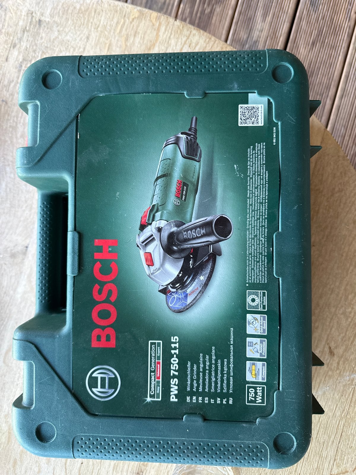 Bosch PWS 750-115 Haakse Slijpmachine met Koffer, Doe-het-zelf en Verbouw, Ophalen, Gebruikt, 700 tot 1000 watt, Haakse handslijpmachine