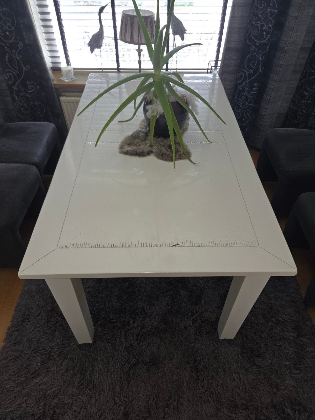 Witte eettafel 160x90 cm, Huis en Inrichting, Tafels | Eettafels, Gebruikt, 150 tot 200 cm, Modern, Vier personen