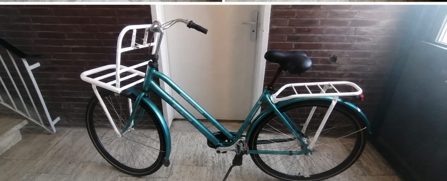 Vintage Sparta Stadsfiets - Groen met Witte Dragers, Sparta, Ophalen of Verzenden, Trommelrem, 53 tot 56 cm