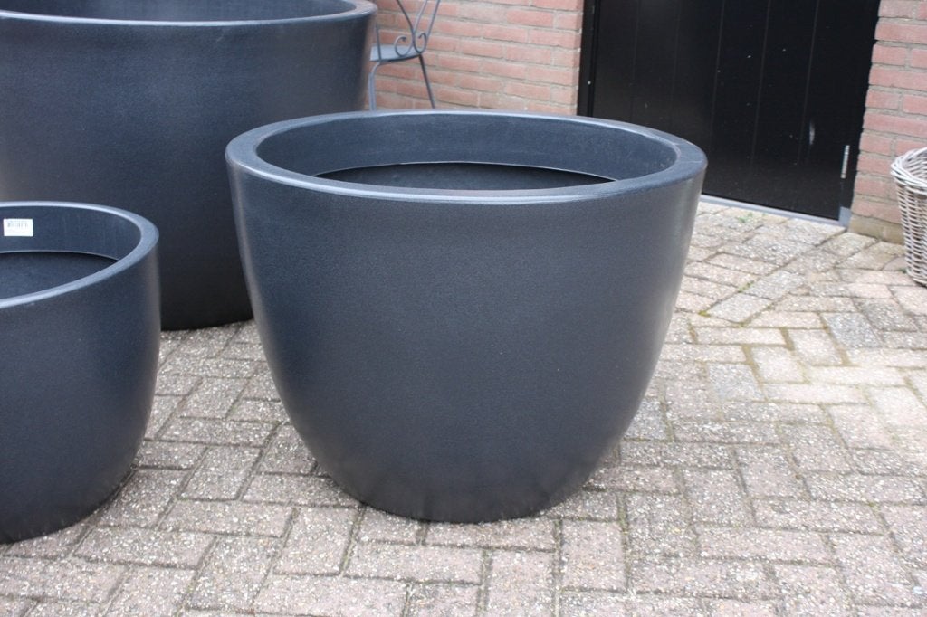Grote ronde bloempotten Antraciet kunststof (in- en outdoor), Tuin en Terras, Ophalen, Kunststof, 40 cm of meer, Rond