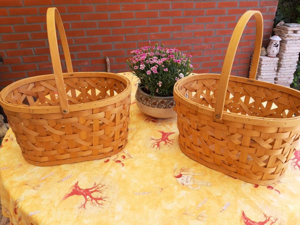 Manden 2 stuks. Grote manden met stevige bodem. Perstuk 7,95, Minder dan 30 cm, Balkon, Ophalen of Verzenden, Zo goed als nieuw