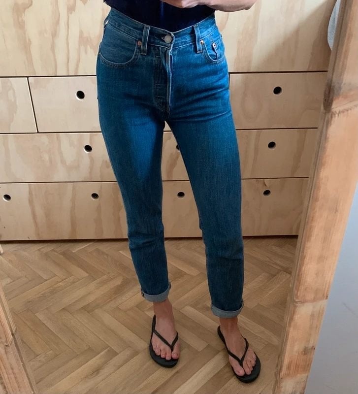 Levi’s 501 slim fit crop jeans mt 24/30, Blauw, Ophalen of Verzenden, Zo goed als nieuw, W27 (confectie 34) of kleiner
