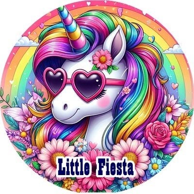 L1625 icing frosting eenhoorn unicorn 20cm eetbare taart top, Hobby en Vrije tijd, Taarten en Cupcakes maken, Nieuw, Versiering