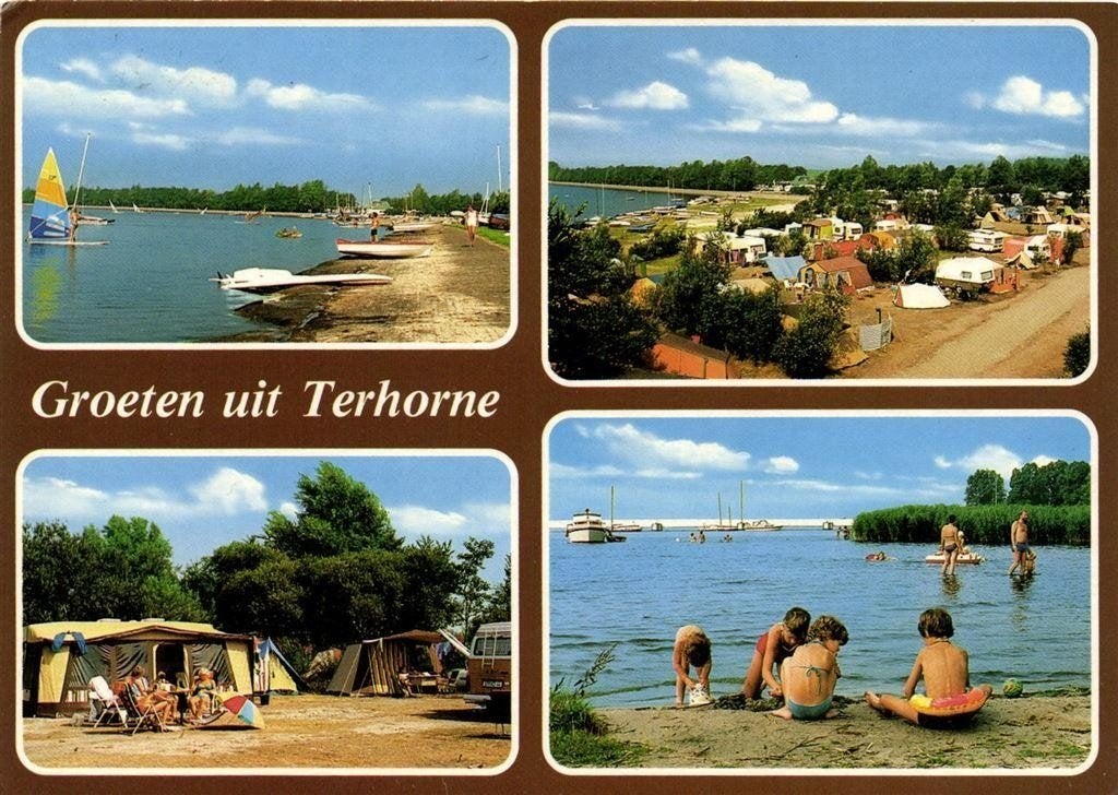 Groeten uit Terhorne - 4 afb - 1991 gelopen, Verzamelen, Ophalen of Verzenden, 1980 tot heden, Gelopen, Friesland