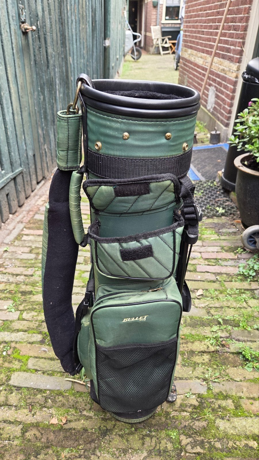 Bullet Golf Golftas - Groen met standaards, Sport en Fitness, Ophalen of Verzenden, Gebruikt, Tas, Overige merken