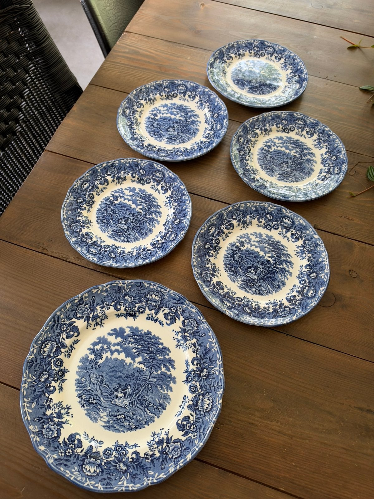 Vintage Alfred Meakin Romance borden – blauw/wit, Ophalen