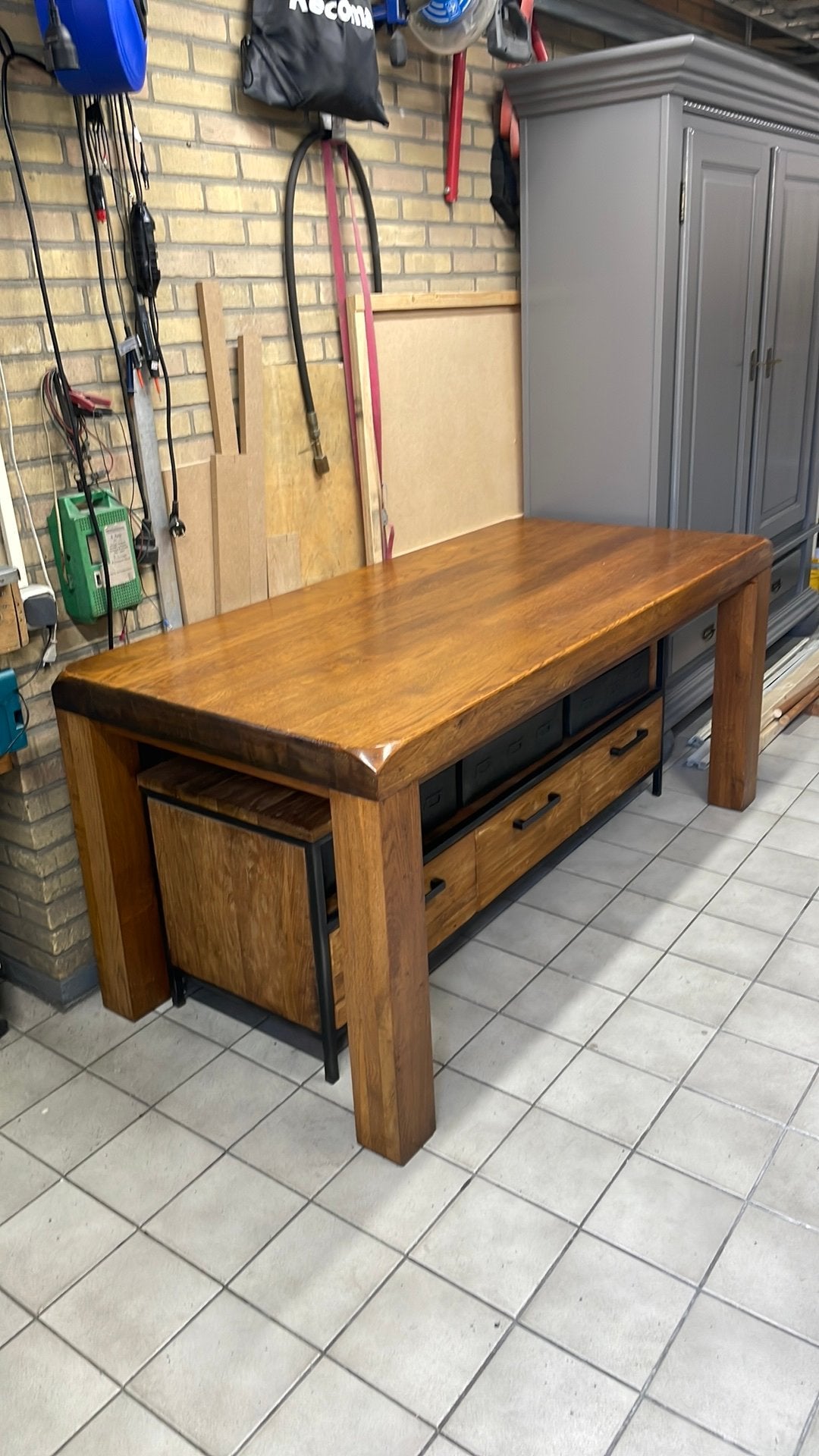 Eettafel, Huis en Inrichting, Tafels | Salontafels, Ophalen, Gebruikt, Eikenhout, 50 tot 100 cm