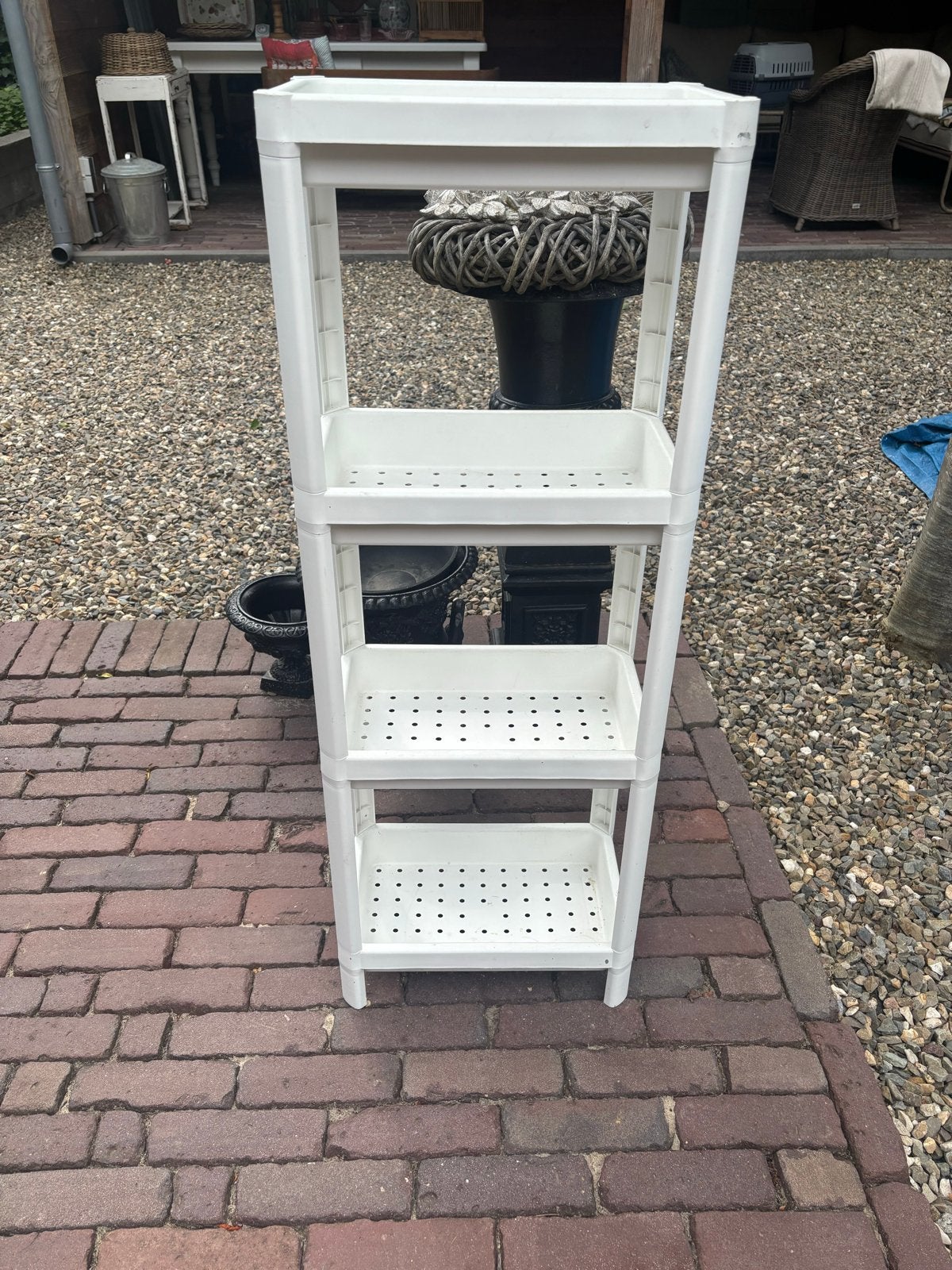 kunststof opbergrek  vesken ikea met 4 planken, Ophalen of Verzenden, Gebruikt