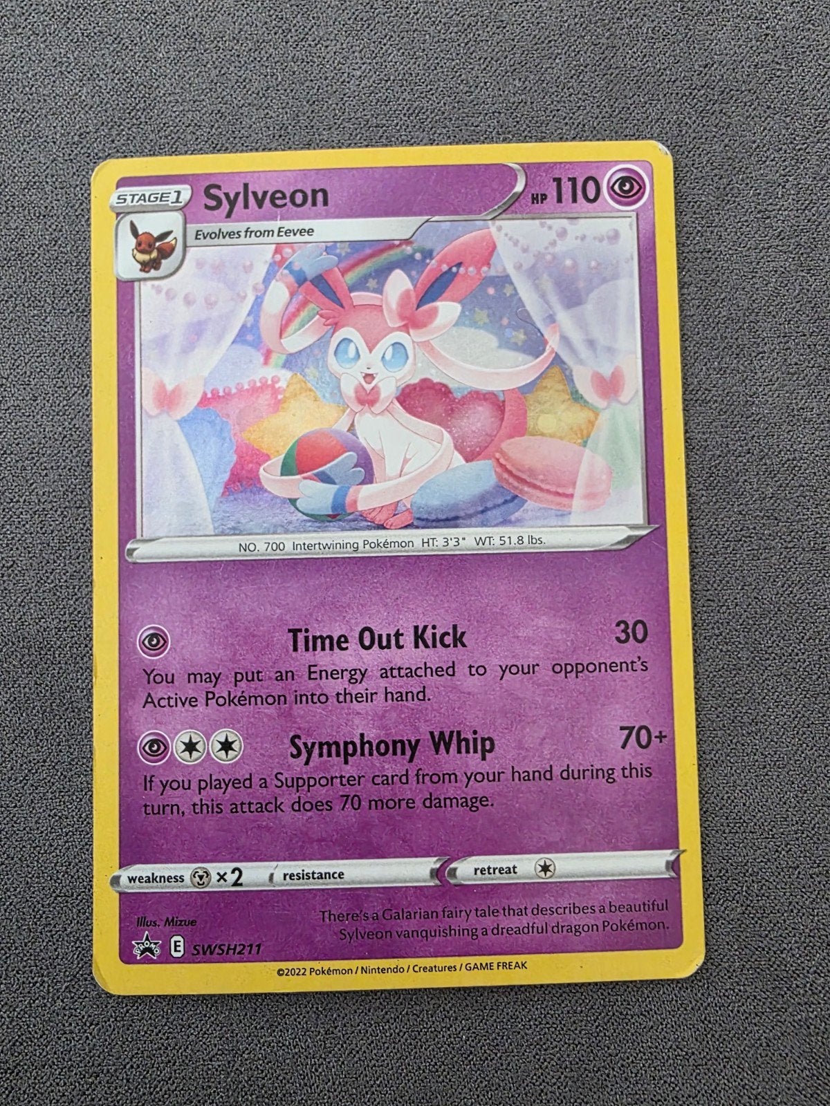 Pokémon Kaart Sylveon SWSH211 Eevee Evolutie, Ophalen of Verzenden, Gebruikt, Losse kaart