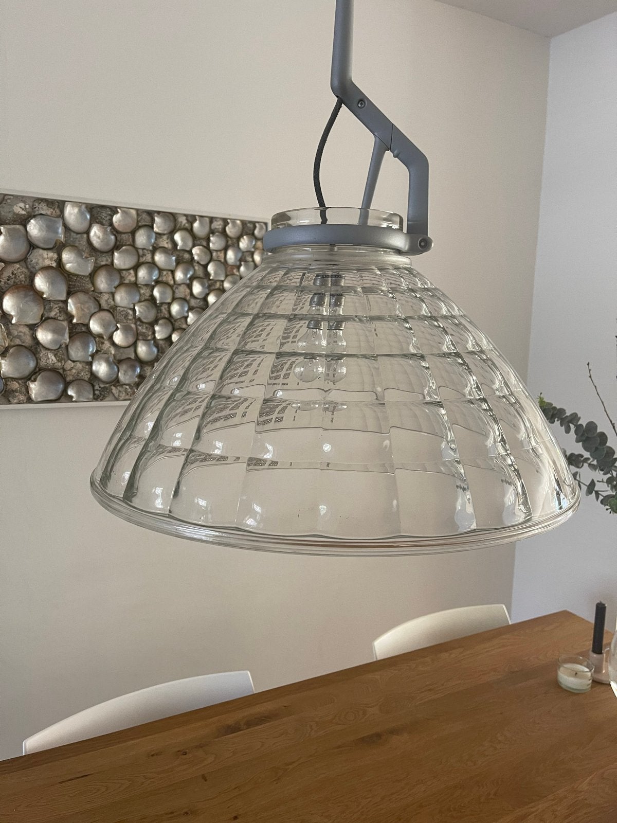 Design glazen hanglamp Starglass van Luceplan Rizzato Italie, Design, E27 (groot), Ophalen of Verzenden, Glas