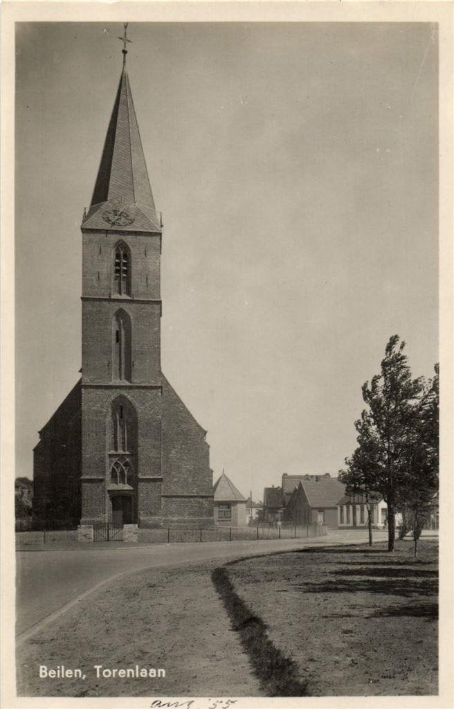 Beilen, Torenlaan - ongelopen, Verzamelen, Ansichtkaarten | Nederland, Verzenden, 1940 tot 1960, Ongelopen, Noord-Brabant