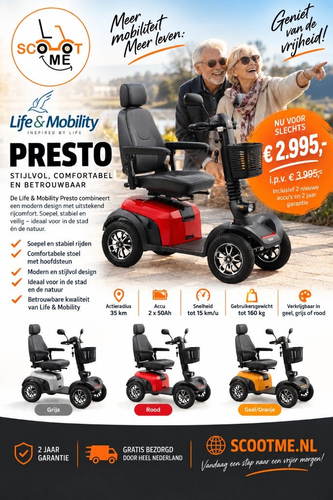 Scootmobiel - Life & Mobility Presto UITVERKOOP, Diversen, Life and Mobility, -, -, Presto