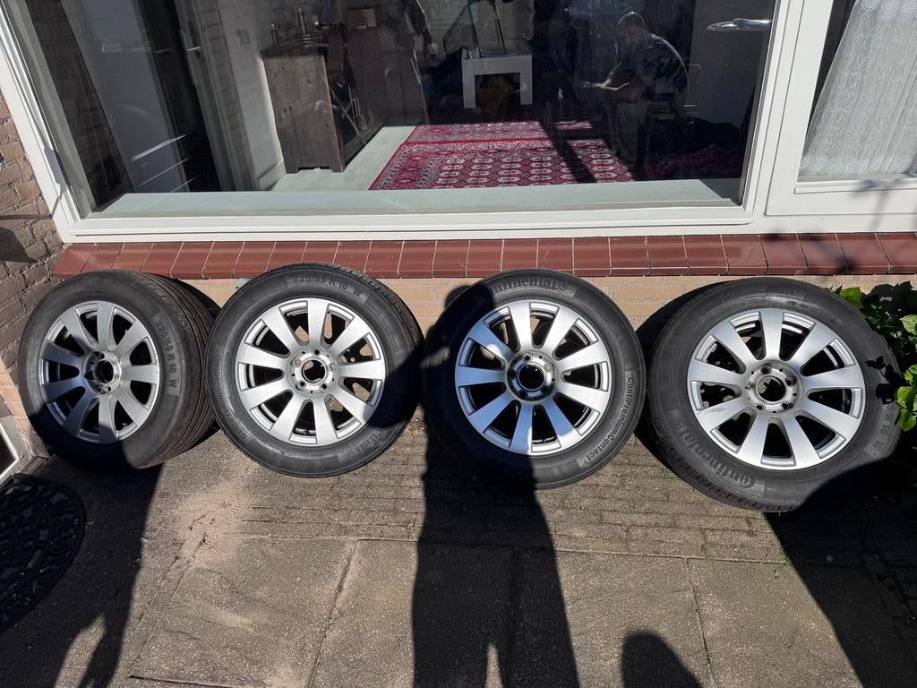16” ORIGINELE VELGEN +GOEDE BANDEN MERCEDES E KLASSE, Auto-onderdelen, Ophalen, Gebruikt, Velg(en), 16 inch