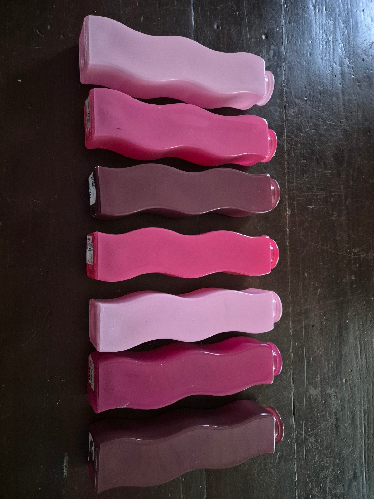 IKEA Vazen - Roze en Paarse Golvende Vazen, Ophalen of Verzenden, Zo goed als nieuw, Meerkleurig, Kunststof