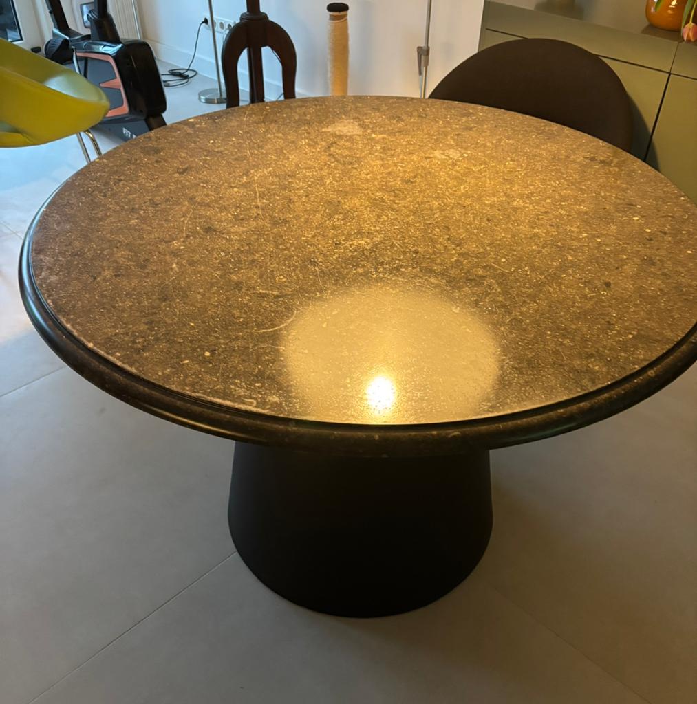 Tafel belgisch hardsteen doorsnee 120cm, Ophalen, Overige materialen, Gebruikt, 100 tot 150 cm