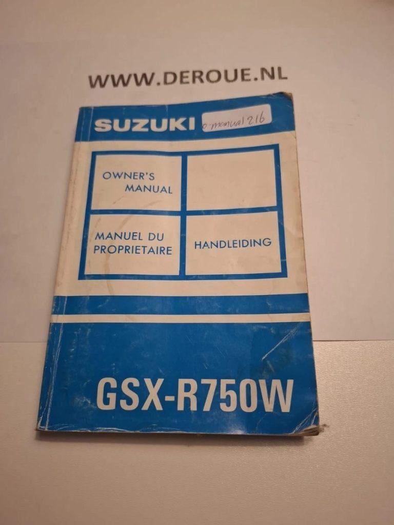 216 0WNERS MANUAL SUZUKI GSX-R750W  1992 USED, Motoren, Handleidingen en Instructieboekjes, Ophalen of Verzenden, Suzuki