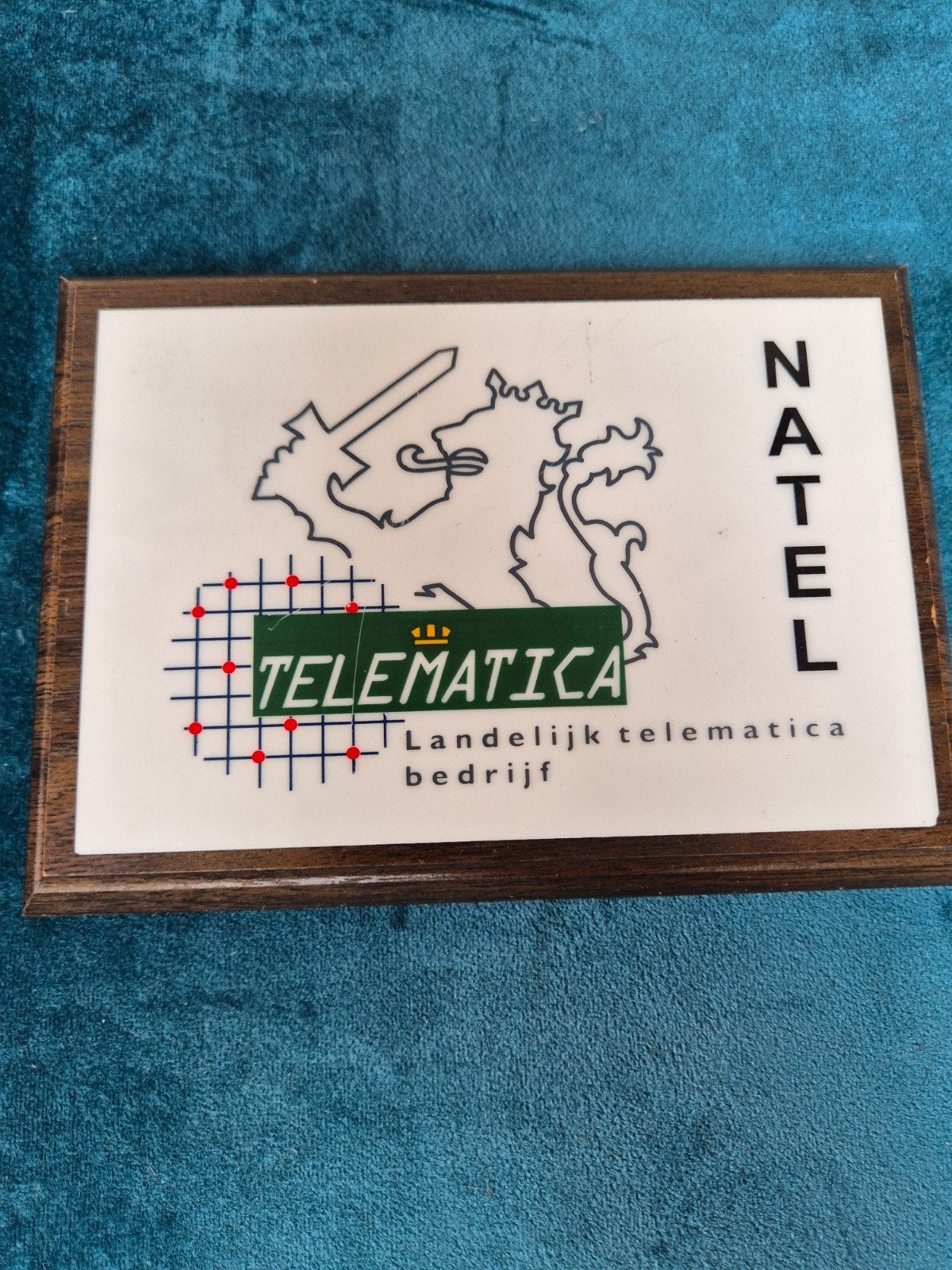 Wapenschild NATEL Landelijk Telematica Bedrijf, Ophalen of Verzenden, Landmacht, Nederland, Embleem of Badge