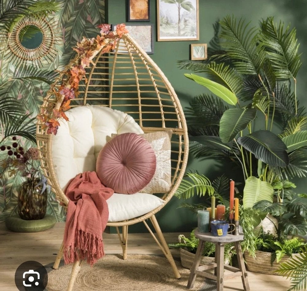 Rotan Balstoel met Kussen - Comfortabel en Stijlvol, Ophalen, Zo goed als nieuw, Overige kleuren, Balstoel