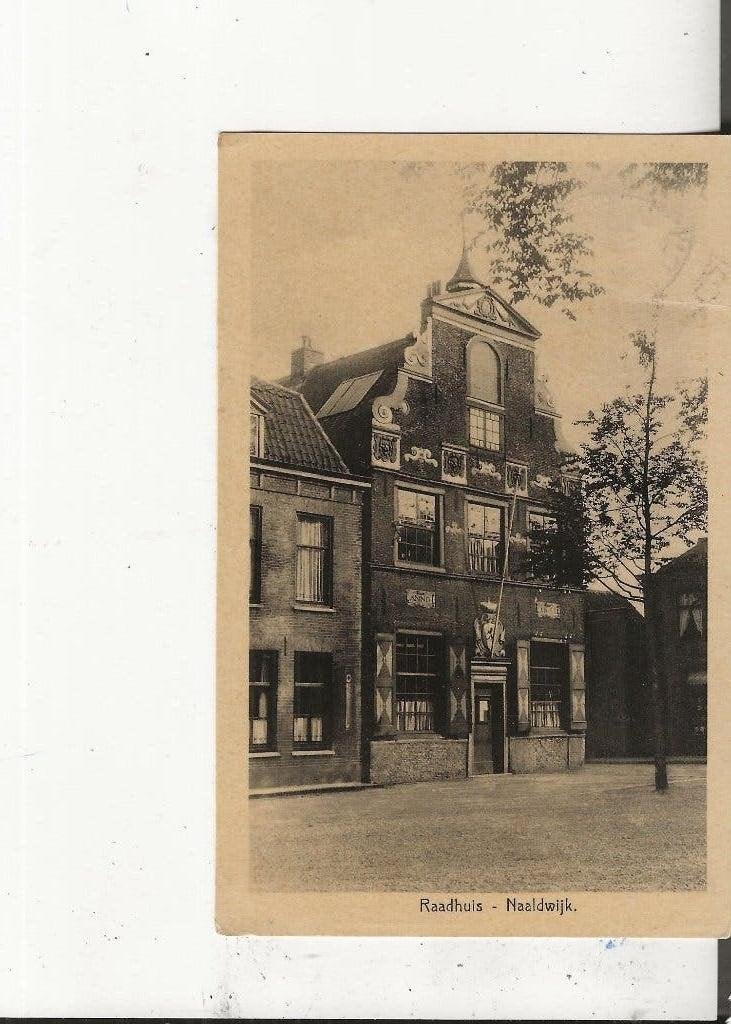 Naaldwijk Raadhuis J M Braun, Verzamelen, Ophalen of Verzenden, 1920 tot 1940, Gelopen, Zuid-Holland