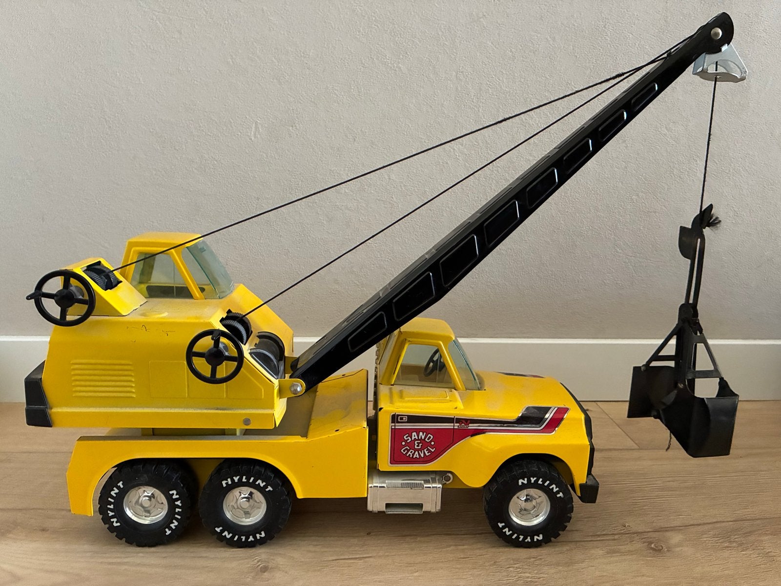 Vintage Nylint Sand & Gravel Kraanwagen Speelgoed, Ophalen, Gebruikt