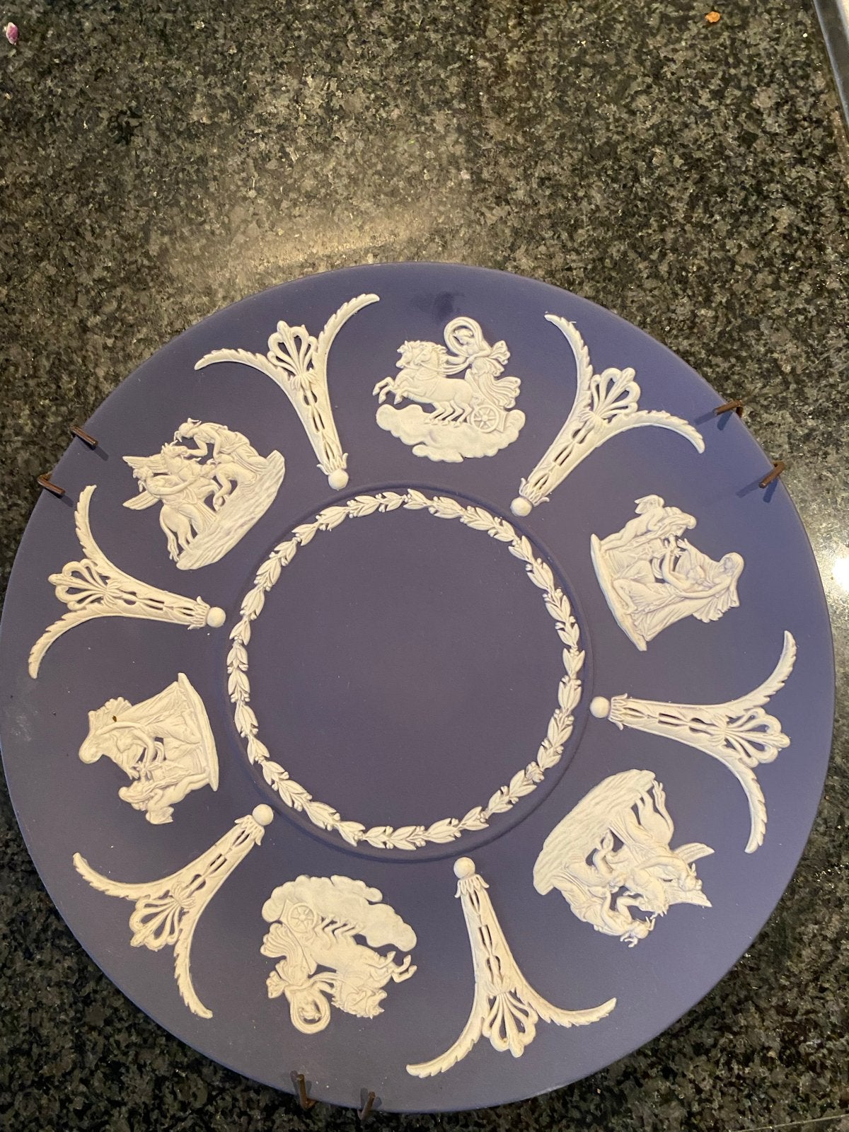 Prachtig Wedgwood Jasperware Zodiac wandbord - Portland Blue, Ophalen of Verzenden
