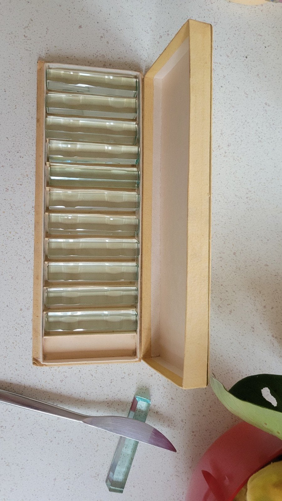 Messenleggers van glas, 8 cm breed, Ophalen of Verzenden