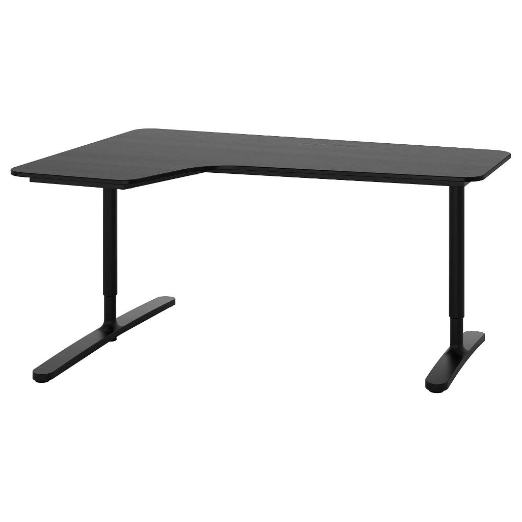 Ikea ruime bureau, Huis en Inrichting, Bureaus, Ophalen, Zwart, 160 cm, Kabelgoot