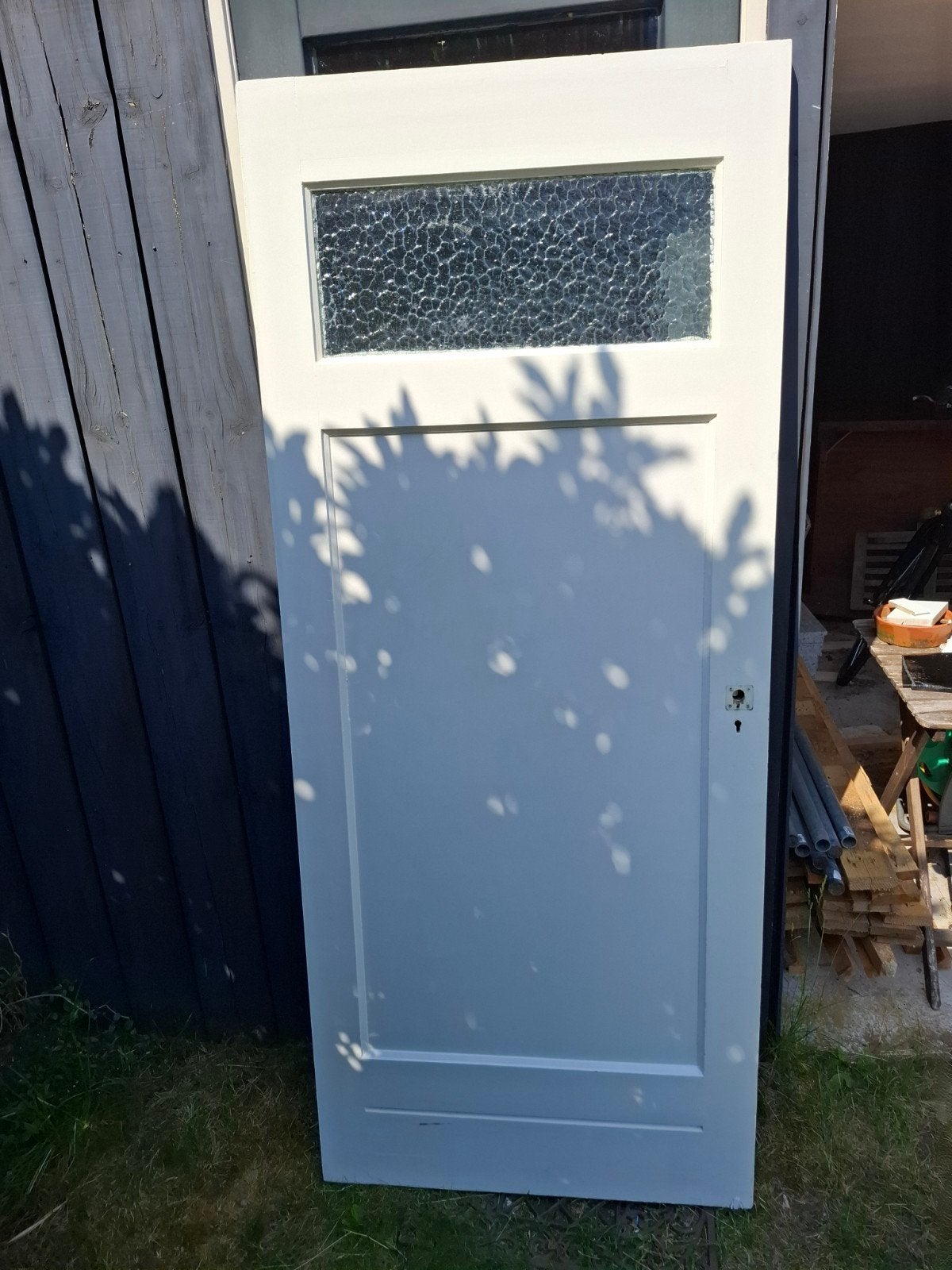Paneeldeur met glas - 197x82.5 cm, Gebruikt, 80 tot 100 cm, Binnendeur, Minder dan 200 cm