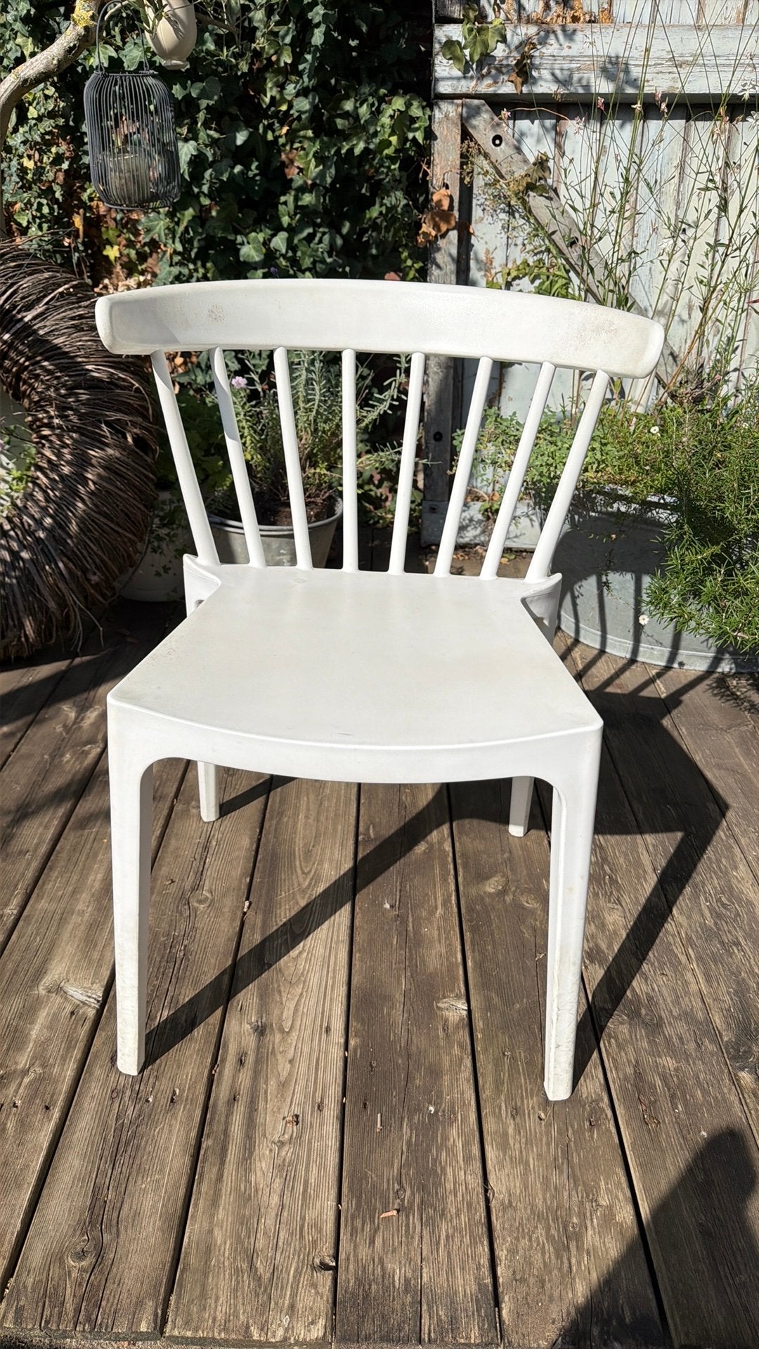 Woood Bliss, wit 8 stuks, tuinstoel eetkamerstoel, Tuin en Terras, Ophalen, Gebruikt, Kunststof