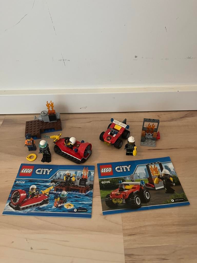 LEGO City Brandweer sets 60105 en 60106, City, Lego, Ophalen of Verzenden, Zo goed als nieuw