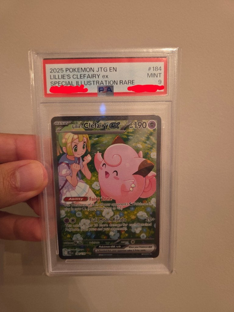 Lillie's Clefairy 184 PSA 9, Ophalen of Verzenden, Zo goed als nieuw, Losse kaart