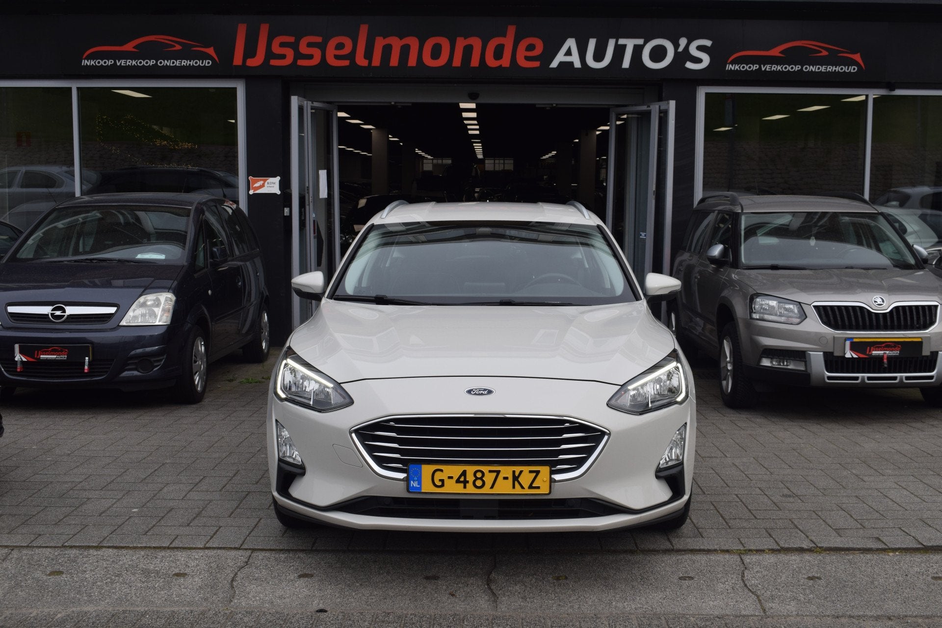 Ford FOCUS Wagon 1.0 EcoBoost Titanium NAP Automaat A.Camera, Stof, Gebruikt, Automatische klimaatregeling, Wit