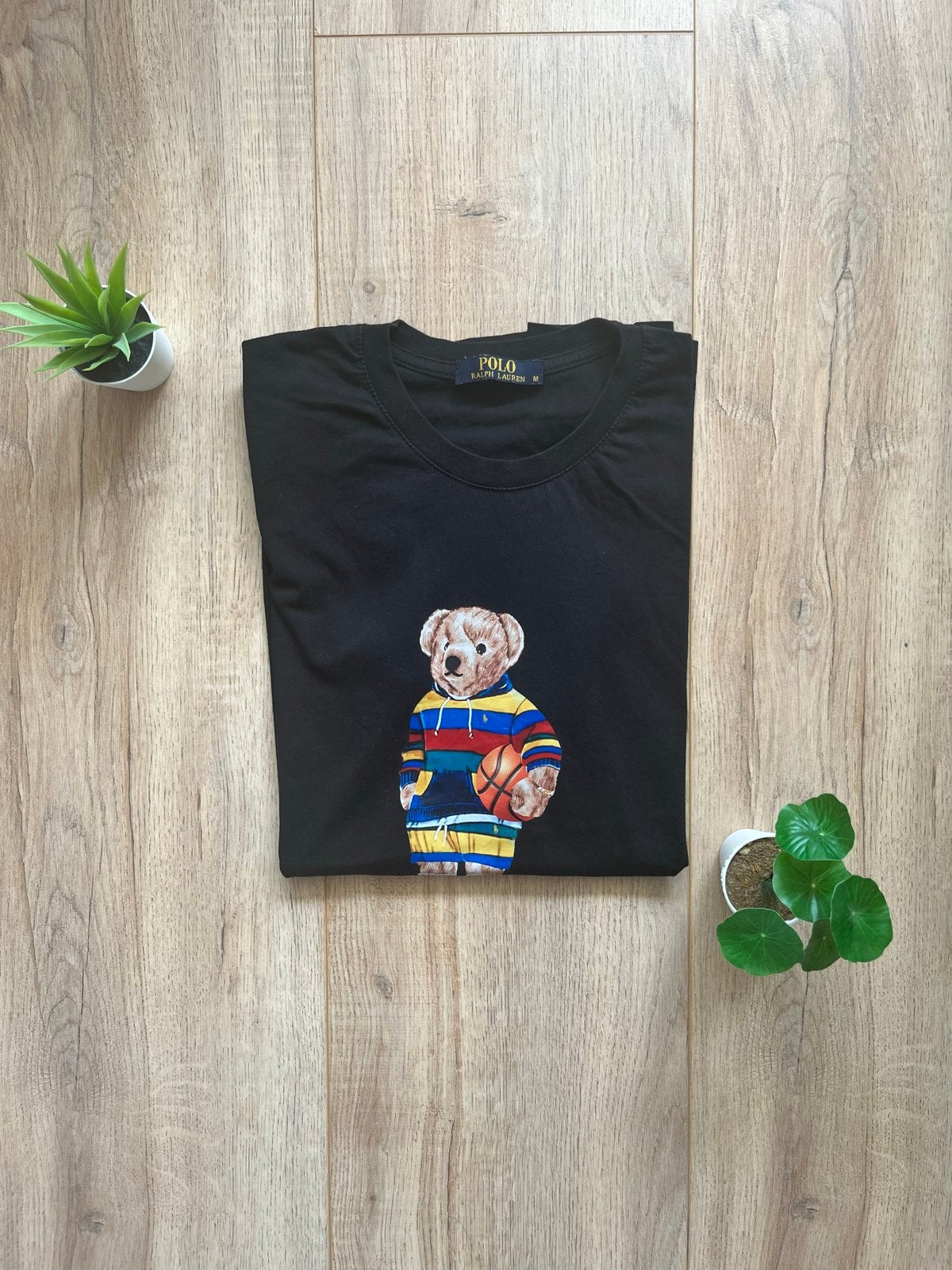 Polo Ralph Lauren T-shirt met Polo Bear print - Maat M, Ophalen of Verzenden, Zo goed als nieuw, Maat 48/50 (M), Zwart