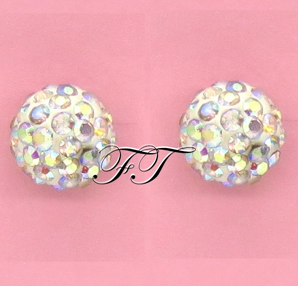 Zeer mooie strass stenen bal oorstekers oorbellen., Overige materialen, Overige kleuren, Nieuw, Ophalen of Verzenden