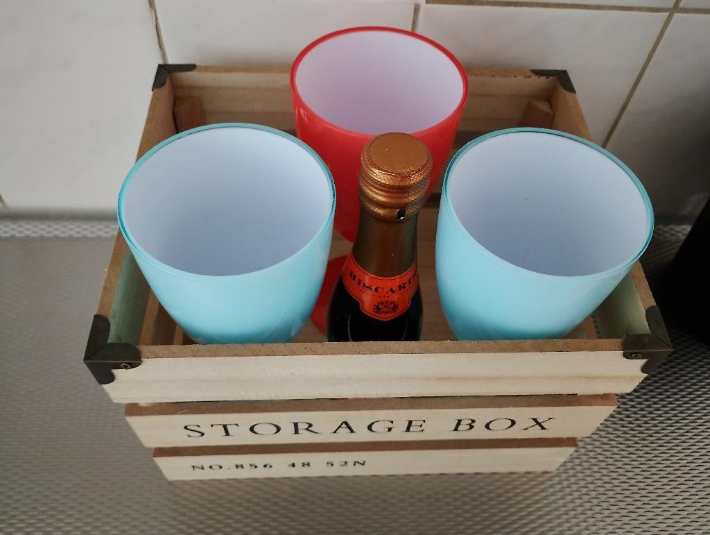 Storage box met 3 bekers, Overige typen, Hout, Nieuw, Overige merken