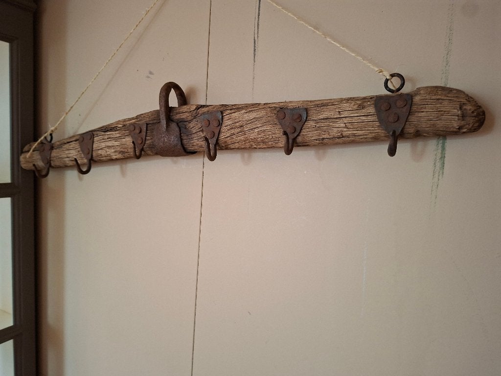 Gave kapstok van paarden of ossen juk, Gebruikt, Minder dan 100 cm, Hout, Ophalen