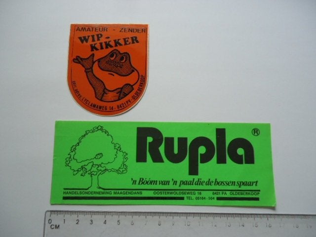 sticker oud Oldeberkoop Rupla radio Piraat Wipkikker retro, Verzenden, Zo goed als nieuw, Bedrijf of Vereniging