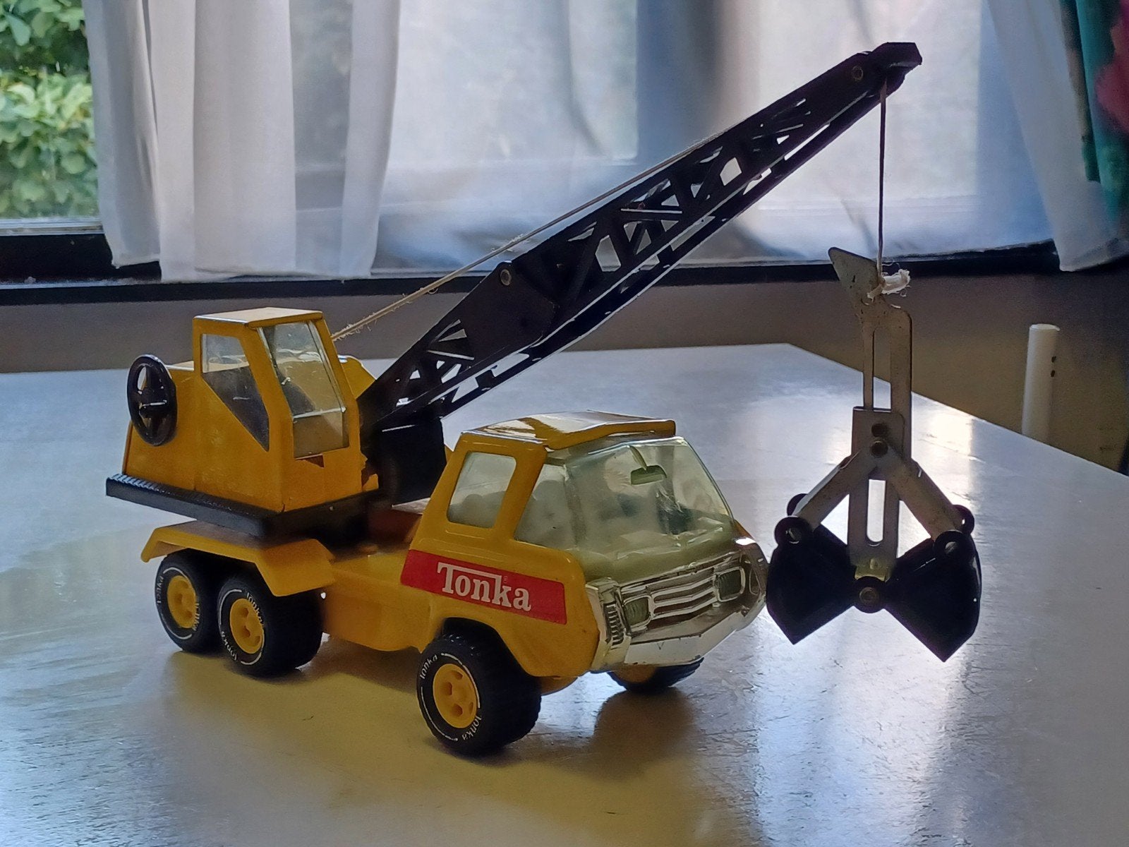 Tonka Kraanwagen met grijper - Vintage Speelgoed, Ophalen of Verzenden, Gebruikt